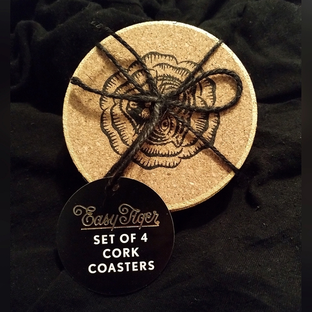 ❄️Easy Tiger Cork coasters 4pk (4 sets per purchase)